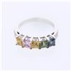 Image 1 : 14KT White Gold 2.45ctw Multi Color Sapphire and Diamond Ring