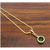 Image 5 : 14KT Yellow Gold Emerald and Diamond Pendant with Chain