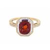 Image 1 : 14KT Yellow Gold 2.91ct Garnet and Diamond Ring