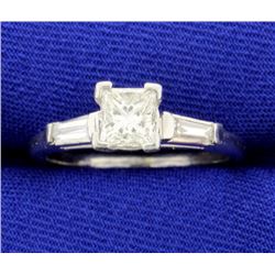 Over 1 CT TW Platinum Diamond Engagement Ring