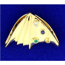Diamond, Emerald, and Sapphire Omega or Chain Slide