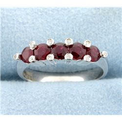 Natural Ruby and Diamond Band Ring