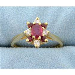 Natural Ruby and Diamond Ring