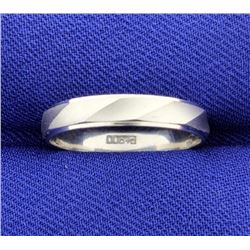 Platinum Band Wedding Ring with Unique Twist Design