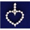 Image 1 : 1/2 ct Diamond Heart Pendant in 18k Gold