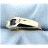 Image 2 : Men's Diamond and Natural Sapphire Contemporary Style Gold Ring