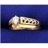 Image 2 : Unique 1/4 ct Solitaire Pear Diamond Engagement Ring and Band Set