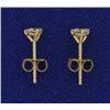 Image 2 : 1/2 ct Diamond Stud Earrings in 14K Yellow Gold Martini Settings