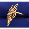 Image 2 : Diamond Designer Ring in Abstract Plant with Leaves Design