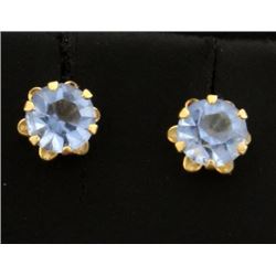 Sky Blue Crystal Stud Earrings