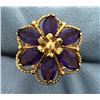 Image 1 : Large Flower Amethyst Ring