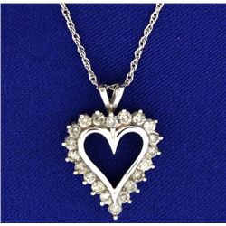 1ct TW Diamond Heart Pendant with Chain