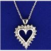 Image 1 : 1ct TW Diamond Heart Pendant with Chain