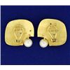 Image 2 : Betsy Fuller Designer Pearl and Diamond Clip-On Earrings
