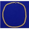 Image 1 : Italian Made 15 1/2 Inch Woven S-Link Neck Chain