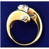 Image 3 : Tiffany Style Barbell Design 1ct Solitaire Diamond Ring
