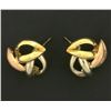 Image 2 : Rose, White and Yellow Gold Designer Earrings