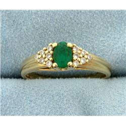 Natural Emerald and Diamond Ring