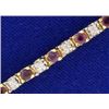 Image 2 : Natural Ruby and Diamond Tennis Bracelet