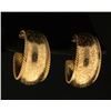 Image 1 : 18k Gold Vintage Hoop Earrings with Unique Crackle Finish