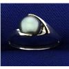 Image 1 : Silver Pearl Ring in 14k White Gold