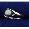 Image 2 : Silver Pearl Ring in 14k White Gold