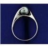 Image 3 : Silver Pearl Ring in 14k White Gold