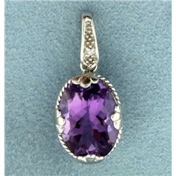 6ct Amethyst and Diamond Pendant