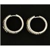 Image 2 : 18k White and Yellow Gold Diamond Hoop Earrings