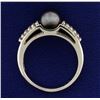 Image 3 : Diamond and Black Pearl Ring