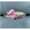 Pink Topaz and Diamond Ring