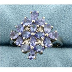 Tanzanite Ring in Flower Design