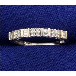 Round and Baguette Diamond Band Ring