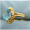 Image 2 : Blue Topaz and Diamond Ring