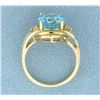 Image 3 : Blue Topaz and Diamond Ring