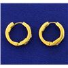 Image 2 : Natural Sapphire and Diamond Hoop Earrings