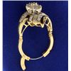 Image 4 : 1ct TW Diamond Designer Ring with Round and Baguette Diamonds in adjustable/arthritic shank
