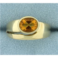 Natural Citrine Solitaire Ring