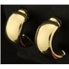 Image 2 : Italian Made 14k Gold Crescent Shaped Earrings With Magnetic Back for Non Pierced Ears