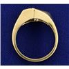 Image 3 : Onyx and Diamond Ring in 14k Gold