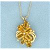 Image 1 : Natural Citrine Pendant with 14k Gold Chain