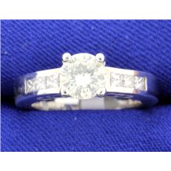 1.18 CT 18k white gold diamond engagement ring