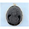 Antique Jet Mourning Cameo Pendant