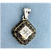18K 1ct TW Black & White Diamond Pendant