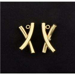 "X" Style Earring Jackets in 14K