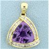 Image 1 : 6 ct Amethyst & Diamond Pendant