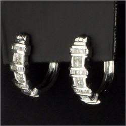 1.5ct TW Diamond Hoop Earrings