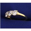 Image 2 : 1 1/2ct 3 Stone CZ Ring in 14k Gold