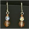 Sterling Silver Dangle Crystal Bead Earrings