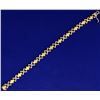 Image 1 : 7 Inch "X" Link Designer Bracelet in White and Yellow Gold